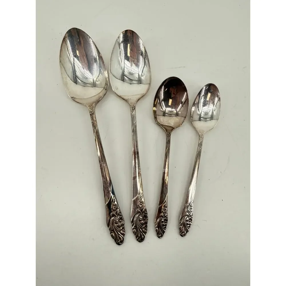Oneida Community Evening Star Silverplate Teaspoons Tablespoons 1950 Mixed Lot 4